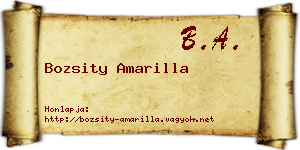 Bozsity Amarilla névjegykártya